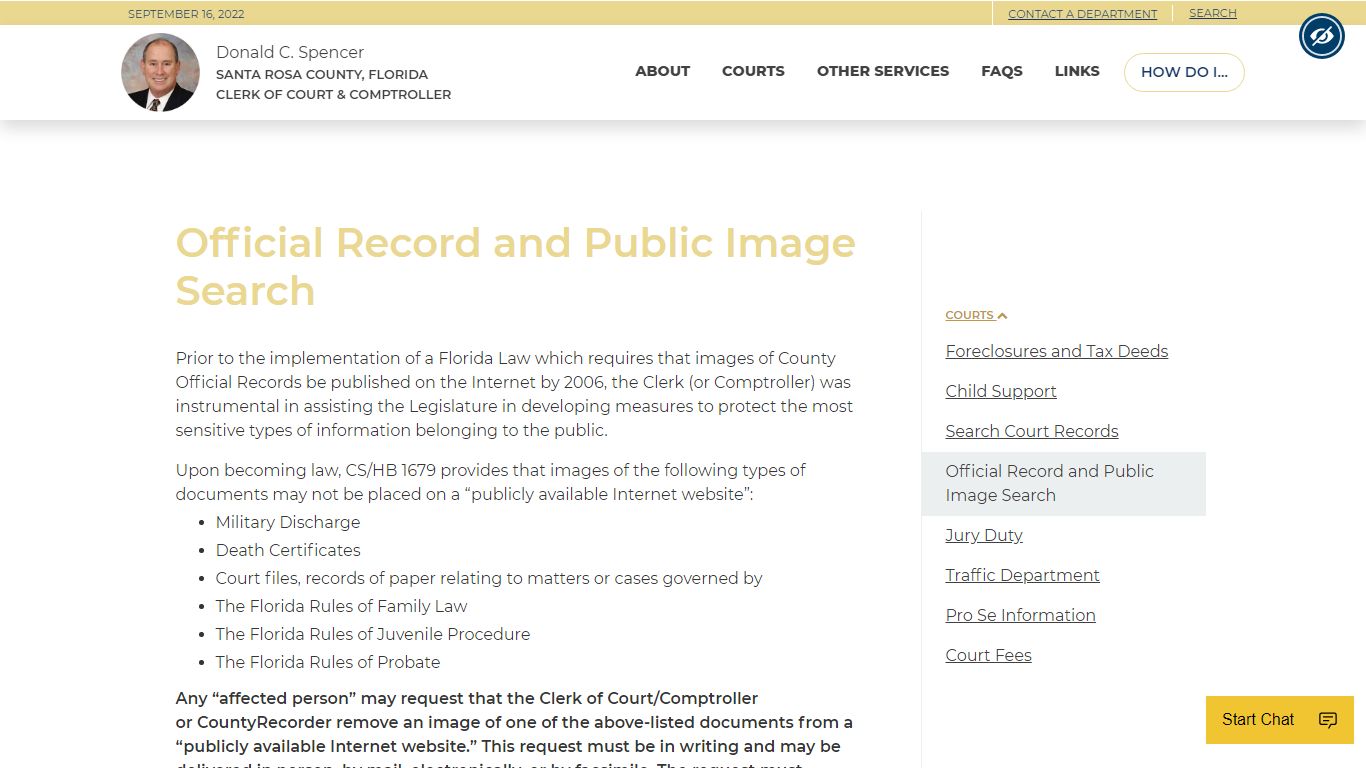 Official Record and Public Image Search - Santa Rosa Clerk of Court ...